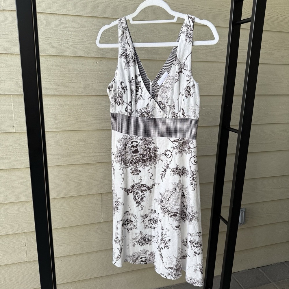 Womens Sam TY Sleeveless Empire Waist Knee Length Linen‎ Rayon Dress Size 8